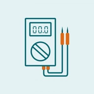 Ikon for artiklen "Test dit earthing-udstyr" - visende et multimeter
